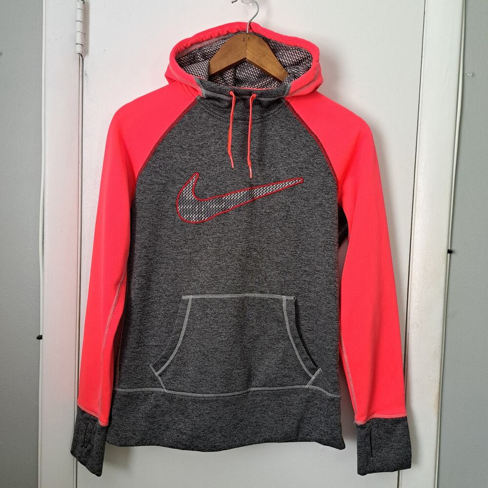 Nike Therma FIt Gray and Pink Women's Small Activeware Athletic Hoodie